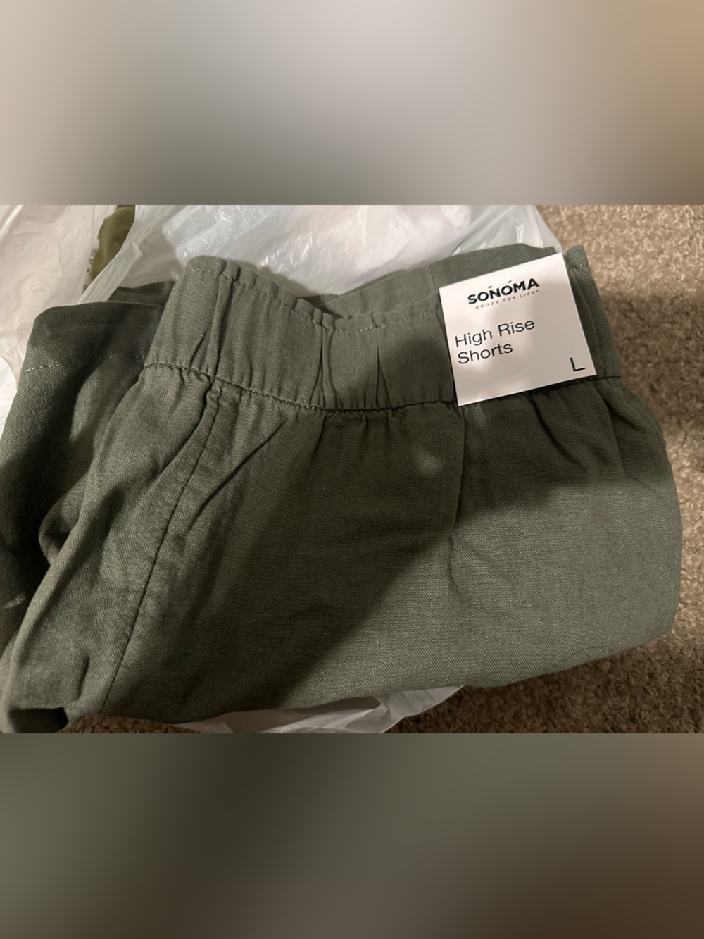Sonoma Olive Green High Rise Shorts